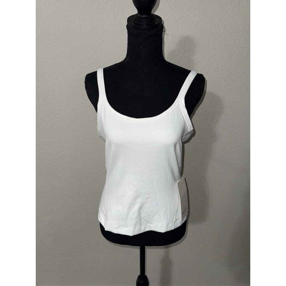 Lululemon Women Tank Top 10 White Align Waist Length Cami Scoop Neck NWT